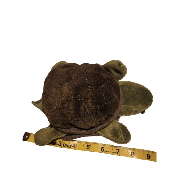 Folkmanis Turtle Plush Puppet 6 Inches Soft & Cuddly Green & Brown - Picture 6 of 6